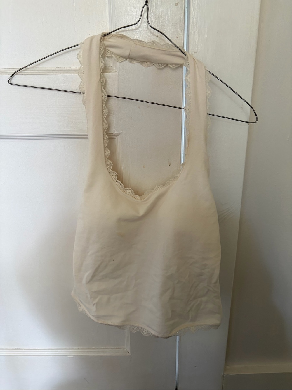 Sincerely Jules Cream Lace-Trim Tank Top